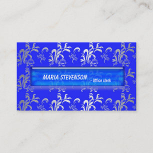 Elegante blaue Damaskuskarte Visitenkarte