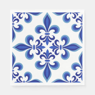 Elegante blaue Damast-Lunch-Napkins Serviette