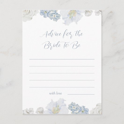 Elegante, blaue Duschempfehlung für die Braut Postkarte (Vorderseite)