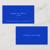 Elegante, blaue, einfache Visitenkarte. Visitenkarte (Vorne/Hinten)