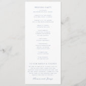 Elegante Blaue Erbstück-Hochzeit Programm (Rückseite)