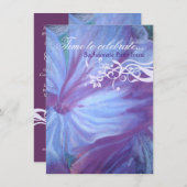 Elegante blaue Fliedern Blumenbachelorette lädt Einladung (Vorne/Hinten)