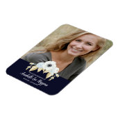 Elegante blaue Flora Beerdigung des Gedächtnisses Magnet (Linke Seite)