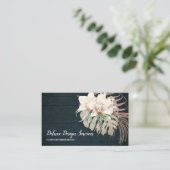 Elegante, blaue Flora und Fauna Visitenkarte (Stehend Vorderseite)