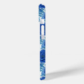 Elegante blaue Floral-iPhone-Hülle Case-Mate iPhone Hülle (Rückseite / Links)