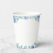 Elegante blaue florale Hochzeit Pappbecher (Rückseite)