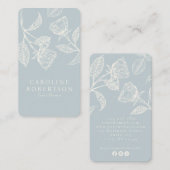 Elegante blaue, florale Veranstaltungsplanungskart Visitenkarte (Vorne/Hinten)