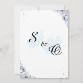 Elegante Blaue Florale Wasserfarbe Save The Date (Rückseite)