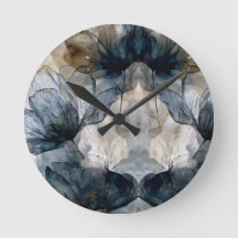 Elegante blaue florale Wasserfarben-Abstraktion