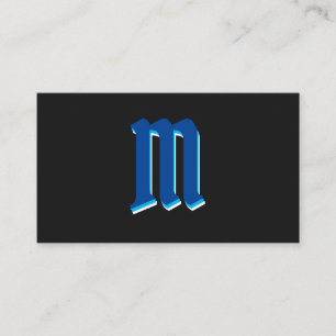 Elegante blaue Formen auf schwarzem Monogramm-3d-E Visitenkarte
