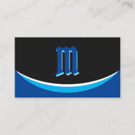 Elegante blaue Formen auf schwarzem Monogramm-3d-E Visitenkarte