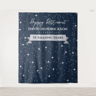 Elegante, blaue Fotobox-Rückwand für den Ruhestand Wandteppich