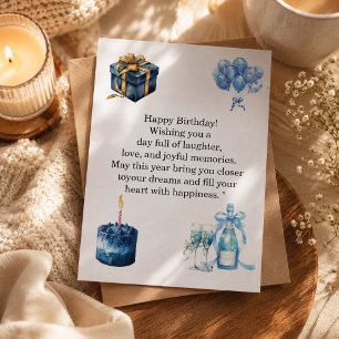 Elegante blaue Geburtstagskarte für sie Luxuriös Postkarte