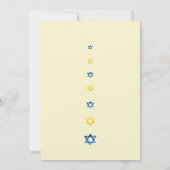 Elegante blaue gelbe Sterne von David Watercolor Einladung (Rückseite)