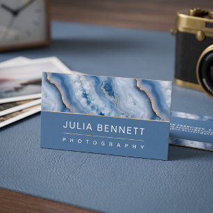 Elegante Blaue Geode Visitenkarte