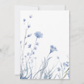 Elegante blaue, geometrische Rahmen Blütenhochzeit Save The Date (Rückseite)