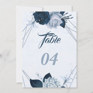 Elegante, blaue geometrische Tischnummer