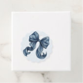 Elegante blaue gestreifte Baby Shower Geschenkanhänger (Beispiel)