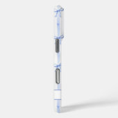 Elegante blaue gestreifte Kokettenbögen monogrammi Case-Mate iPhone Hülle (Rückseite / Rechts)