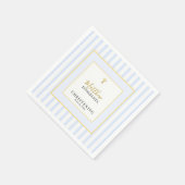 Elegante Blaue Gold-Taufe Serviette (Ecke)