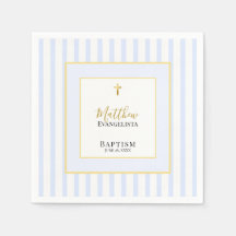 Elegante Blaue Gold-Taufe