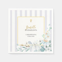 Elegante Blaue Goldene Florale Taufe