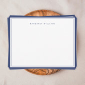 Elegante blaue Grenze Einfach Minimalistisch Mitteilungskarte