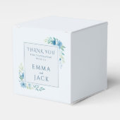 Elegante blaue Grünnamen Hochzeit Geschenkschachtel (Vorderseite)