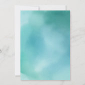 Elegante blaue Handmit buchstaben gekennzeichnete Dankeskarte (Rückseite)