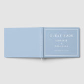 Elegante Blaue Hochzeit Gästebuch (Voll)