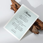 Elegante blaue Hochzeit. Klassische Kalligraphie Menükarte<br><div class="desc">Blaues Menü mit elegantem Skript für klassische Hochzeit.</div>