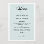 Elegante blaue Hochzeit. Klassische Kalligraphie Menükarte (Vorderseite)