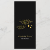 Elegante blaue Hochzeit Menükarte (Rückseite)