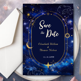 Elegante blaue Hochzeit Save The Date