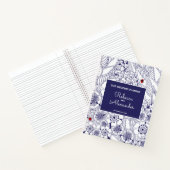 Elegante Blaue Hochzeitsplanung Notizblock (Innenseite)