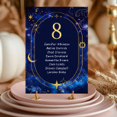 Elegante blaue Hochzeitssitze Tischnummer