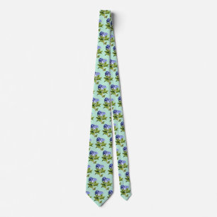 Elegante Blaue Hortensie Krawatte