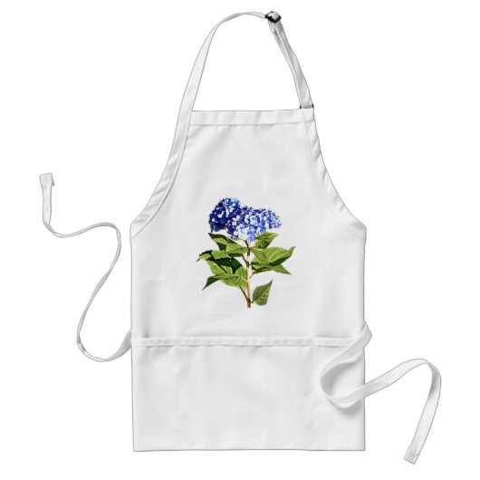 Elegante Blaue Hortensie Schürze (Vorne)