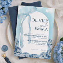 Elegante Blaue Hortensien-Band-Hochzeit