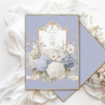 Elegante Blaue Hortensien Lavendel Vintage Hochzei