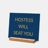 Elegante Blaue Hostess Wird Sie Platzieren Acrylschild (Winkel)
