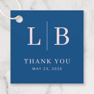 Elegante blaue Initialen Geschenkanhänger