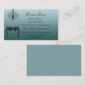 Elegante blaue Innenarchitektur-Visitenkarte Terminkarte (Vorne/Hinten)