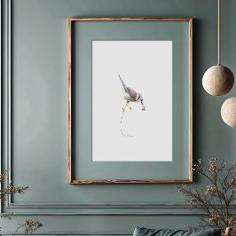 Elegante blaue Jay Watercolor Kunst, Dichtung und Poster