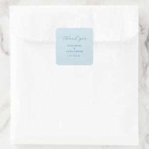Elegante Blaue Kalligrafie Quadratischer Aufkleber