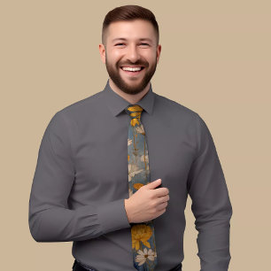 Elegante blaue Krawatte mit faszinierendem Orange