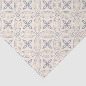 Elegante blaue Kreise auf Sahnemuster-Seidenpapier Seidenpapier (Ausschnitt)