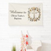 Elegante, blaue Kreuzung neutrale Taufe Banner (InSitu)