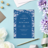 Elegante blaue Landschaft Acryleinladungen (In Situ (Hochzeit))
