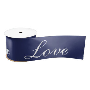 Elegante blaue "Liebe" Satinband